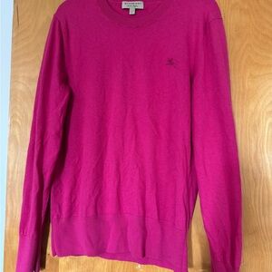 NWOT Burberry 100% Cashmere Pink Crewneck Sweater size Large